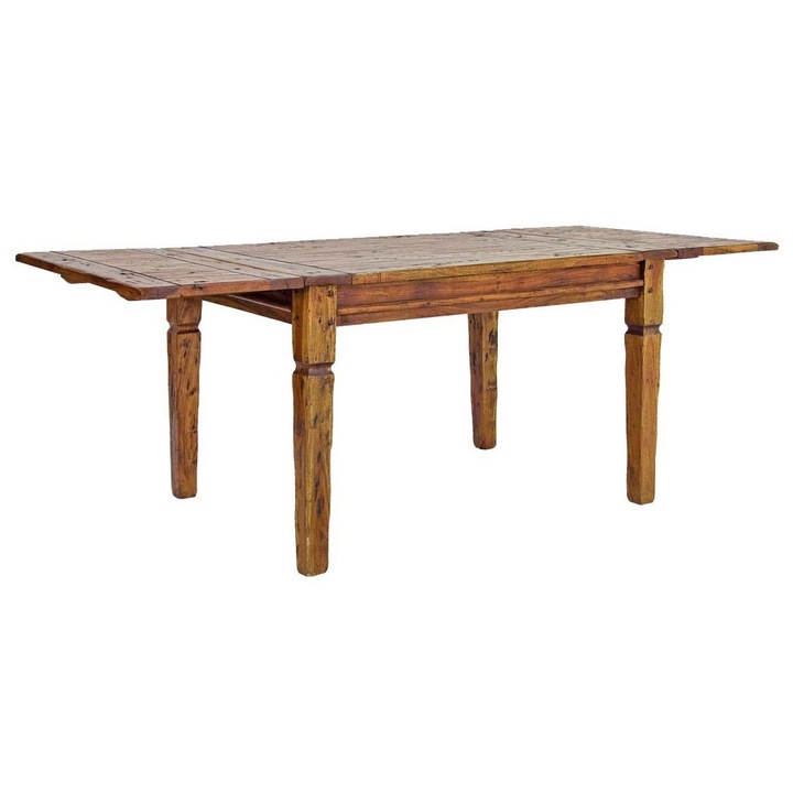 Разтегателна маса от кафяво дърво Chateaux 120/160/200 cm x 90 cm x 76 h