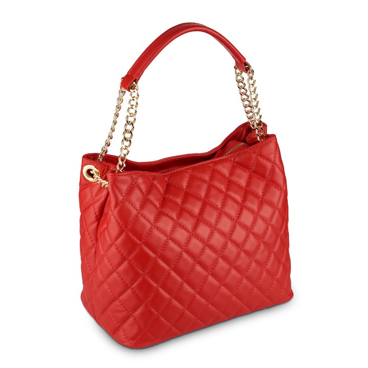 Katrine taska, natur bor steppelt megjelenessel, arany femlanccal, 8171, Piros