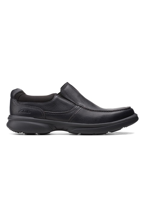 Clarks, Кожени обувки Bradley с овален връх, Черен