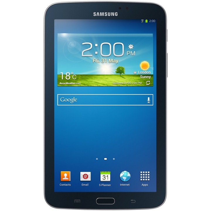 Tableta Samsung Galaxy Tab 3 cu procesor Dual-Core™ Marvell PXA986 1.20GHz, 7", 1GB DDR2, 8GB, Wi-Fi, GPS, Android 4.1 Jelly Bean, Midnight Black