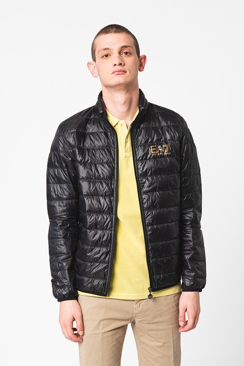 EA7, Pihével bélelt könnyű télikabát, Aranyszín/Fekete, 2XL