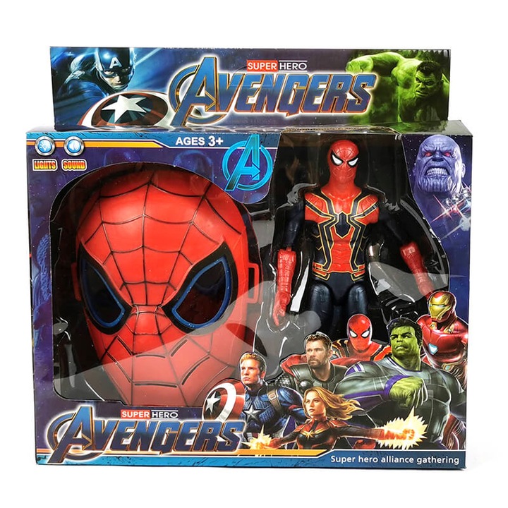 Figurina Spiderman, 33 x 33 x 9 cm, Plastic, Multicolor