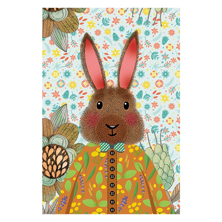 Tablou Canvas - Colectia Camere de Copii, Iepuras, 1 piesa, Multicolor, 60x40 cm