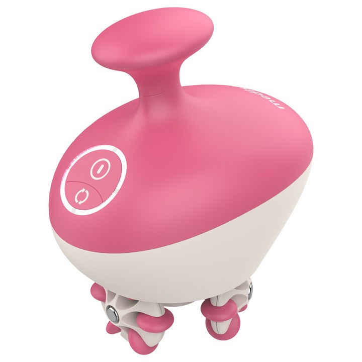 Антицелулитен масажор Medisana AC 900, Германия, 2 степени на работа, 2 посоки на въртене на ролките, Батерия: 2200 mAh, Розов/бял