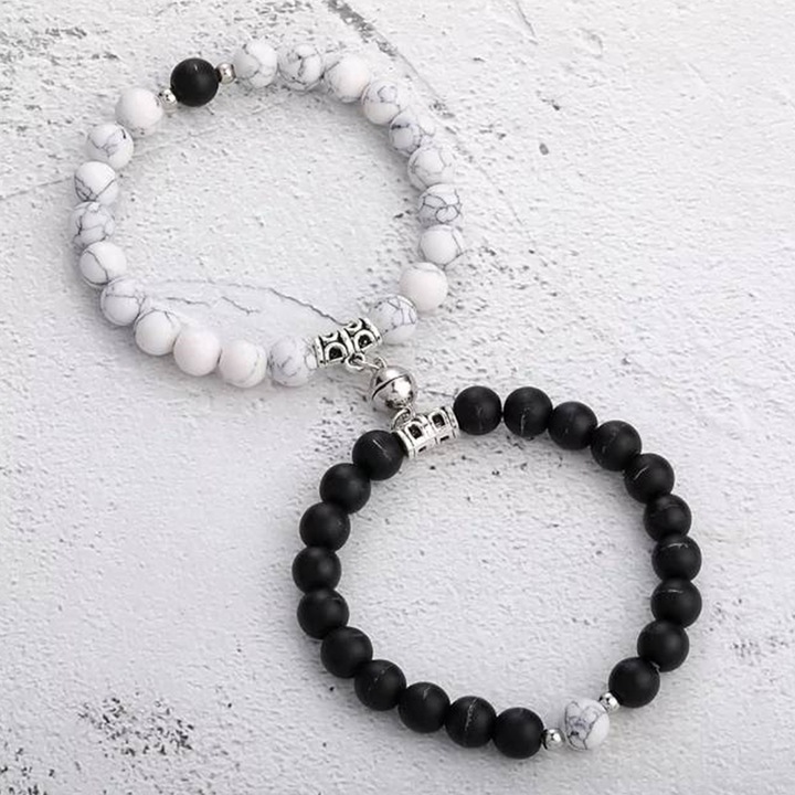 Set bratari cuplu cu magnet, roca semipretioasa, unisex, EFAYN