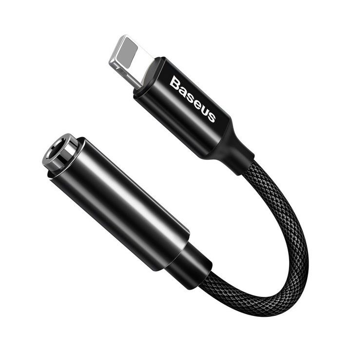 Аудио конвертор Baseus L3 Адаптер за слушалки Lightning mini jack 3.5 mm черен (CALL3-01), HRT-55901