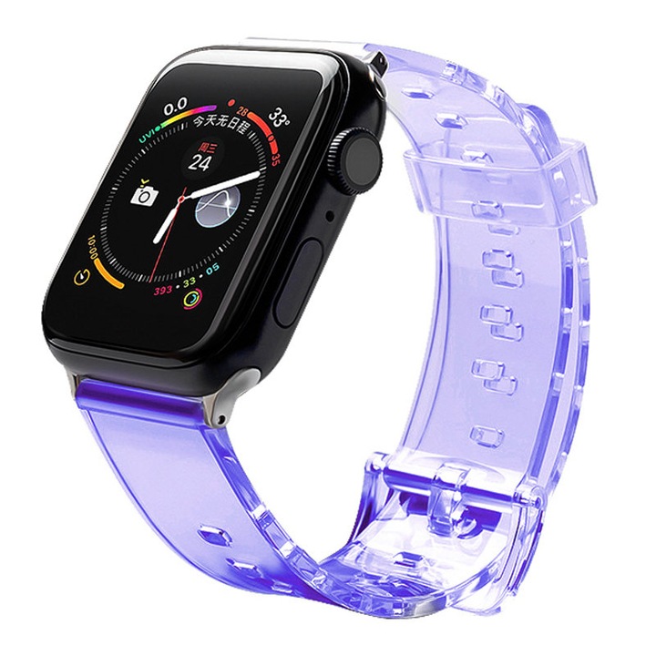 Каишка Hurtel, съвместима с Apple Watch 6/5/4/3/2/SE (40 mm/38 mm), полиуретан, лилав