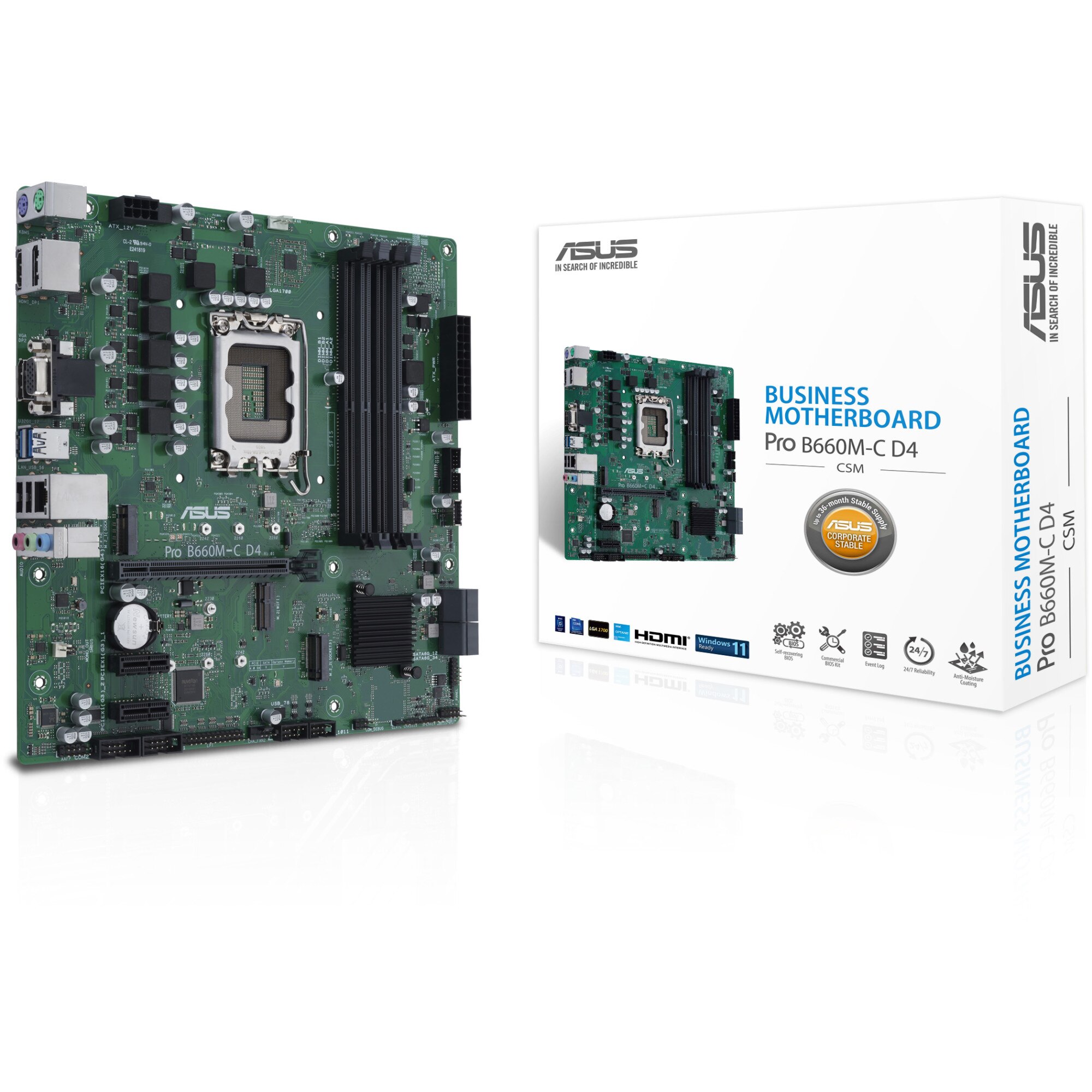 Placa de baza ASUS PRO B660M-C D4-CSM, socket 1700