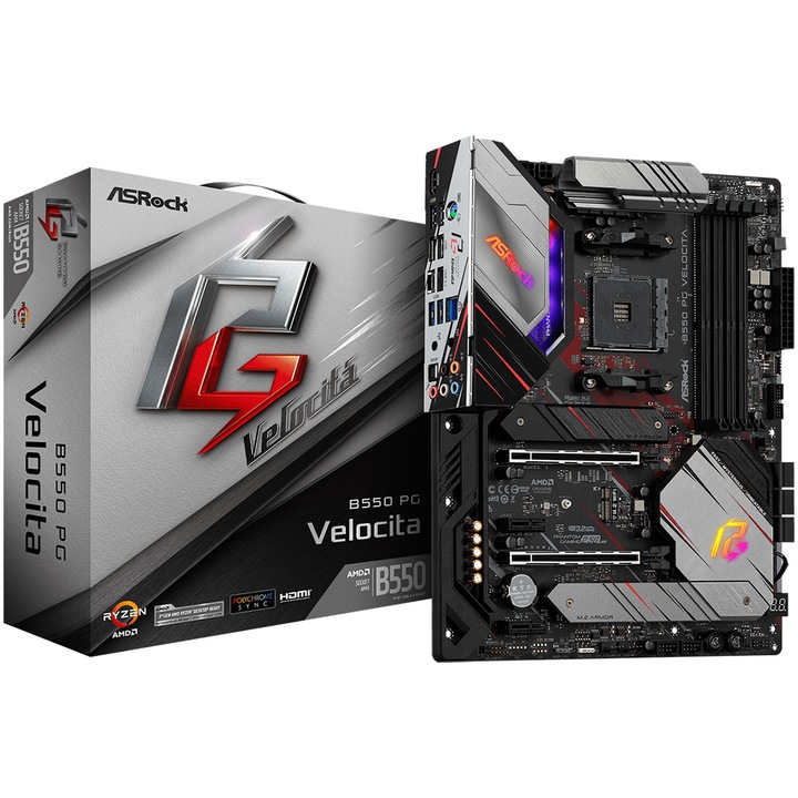 Дънна платка ASRock B550 PG VELOCITA, socket AM4