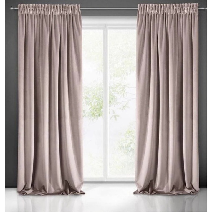 Комплект пердета Powder Pink Velvet, 2 бр x 150 см дължина / 220 см височина