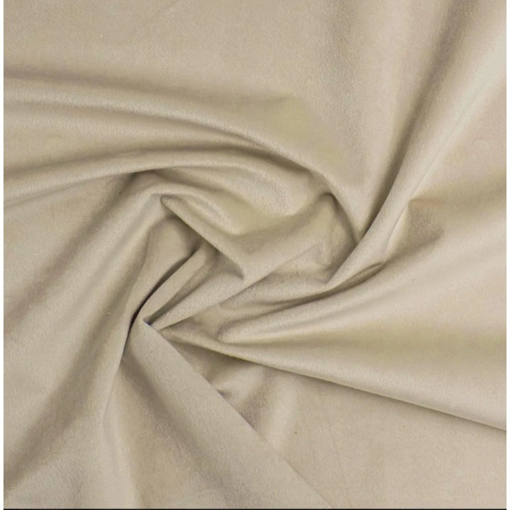 Bézs bársony függönygarnitúra 2 db x 150 cm hosszúság / 230 cm magasság