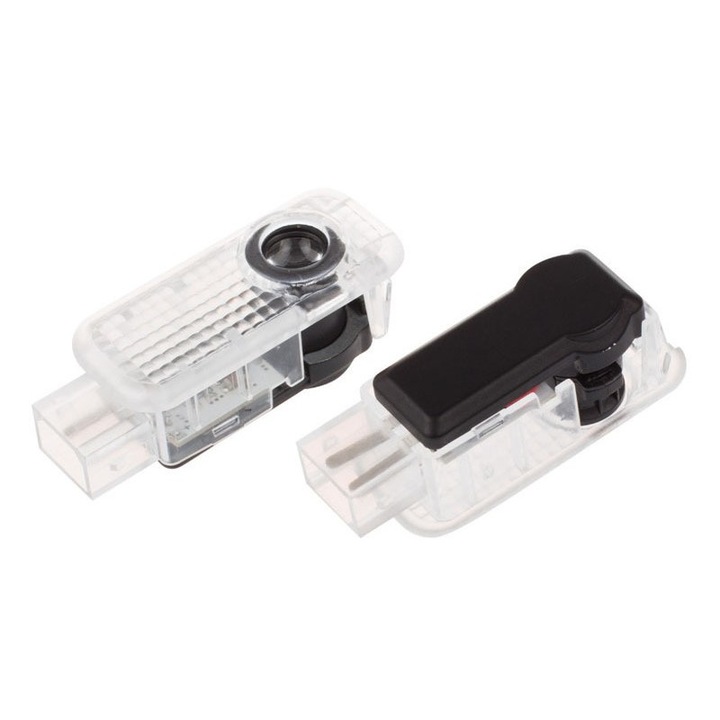 Set 2 proiectoare logo “Audi”, lumini usi LED, holograme auto Tarex®, dedicate Audi