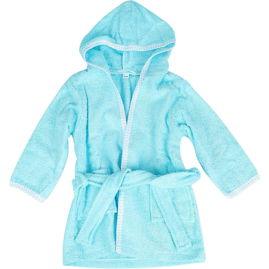 Halat de baie,cu gluga, turcoaz, 4-5 ani