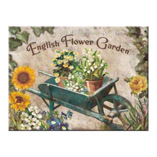 Magnet frigider - Flower Garden Blue Barrow