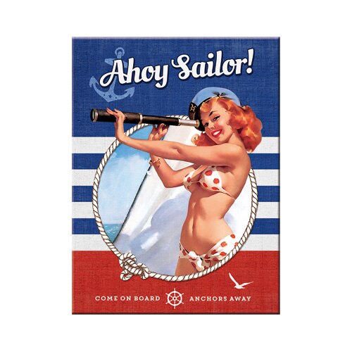 Magnet frigider - Pin Up Sailor 8x6cm