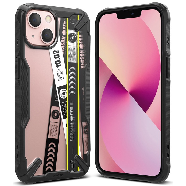 Husa Fusion X, Ringke, Policarbonat/TPU, Compatibil cu iPhone 13 mini, Negru