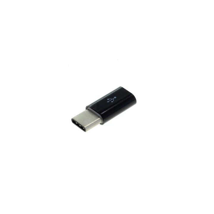 OTB micro USB anya - USB Type-C apa adapter, fekete
