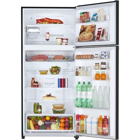 Frigider cu doua usi Toshiba GR-RT820PGJ-XK-1, 611l, NoFrost, Compresor inverter, Control touch, Icemaker, Antibacteria Ag+, Clasa E, H 184 cm, Sticla neagra