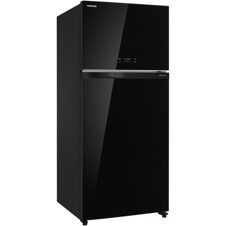 Frigider cu doua usi Toshiba GR-RT820PGJ-XK-1, 611l, NoFrost, Compresor inverter, Control touch, Icemaker, Antibacteria Ag+, Clasa E, H 184 cm, Sticla neagra