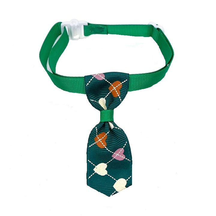 Cravata pentru catei, Verde, 8x30-36cm
