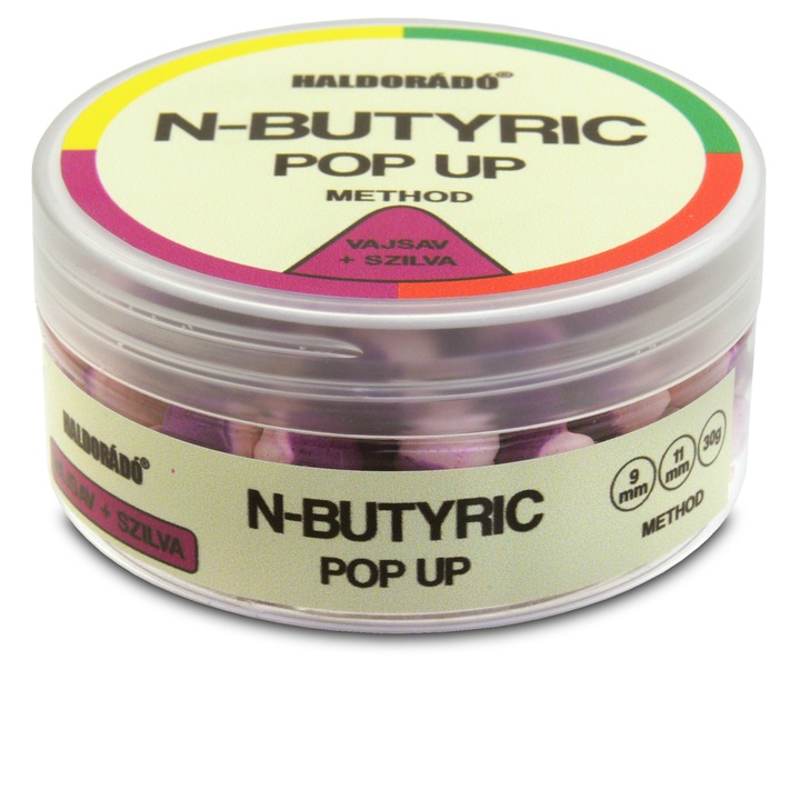 Pelete, Haldorado, N-Butyric Pop Up Method 9, 11 mm - Fermentat + Pruna 30g