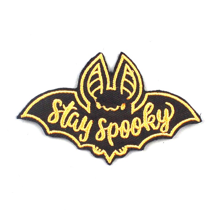 Petic textil brodat Stay Spooky 8.2x5.1 cm