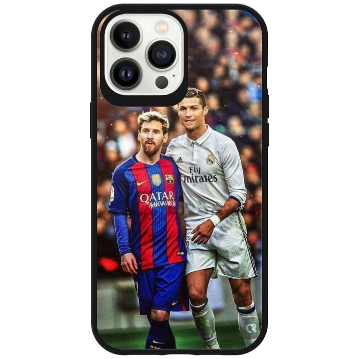 Paramount Szilikon hátlap tok, Apple Iphone 13 Pro Max telefonhoz, Messi & Ronaldo minta, Többszínű