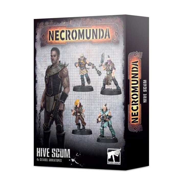 Necromunda figurakészlet, játékműhely, kaptársöpredék, 4 miniatűr