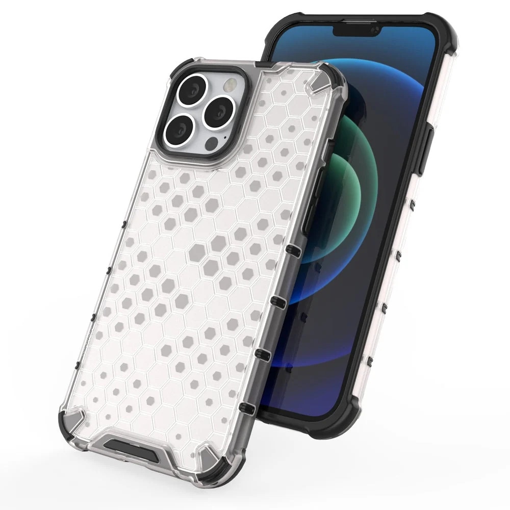Husa de protectie Hurtel Honeycomb pentru iPhone 13 Pro Max, TPU/Policarbonat, Albastru