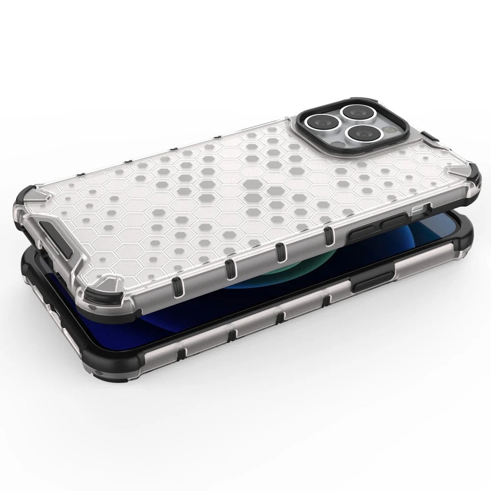 Husa de protectie Hurtel Honeycomb pentru iPhone 13 Pro Max, TPU/Policarbonat, Albastru