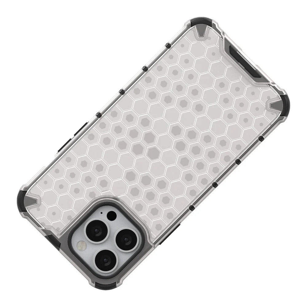 Husa de protectie Hurtel Honeycomb pentru iPhone 13 Pro Max, TPU/Policarbonat, Albastru