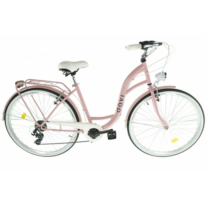 Davi™ Emma Női kerékpár, városi, 7 fokozat, 28″ kerék, 18” váz 160-185 cm magasság, Rózsaszín