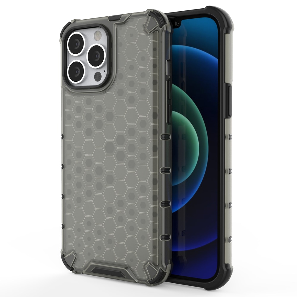 Husa de protectie Hurtel Honeycomb pentru iPhone 13 Pro Max, TPU/Policarbonat, Negru