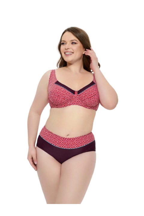 Costum de baie dama, Fianeta, 3027.23, 2 piese, Poliester, Rosu/Negru