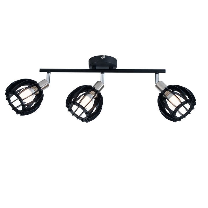 OMNIA Black Pine spot lámpa, hármas E14, 3 max 40W, Fekete