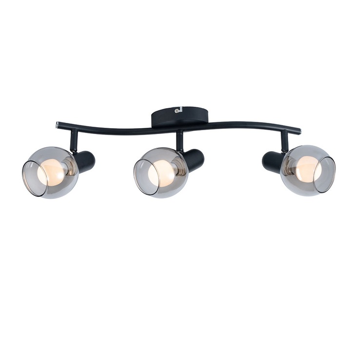 OMNIA Sansa Hármas spotlámpa, E14, 3 x 40 W max, fekete