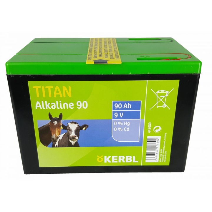 Alkáli akkumulátor elektromos kerítéshez, 9V, 90Ah