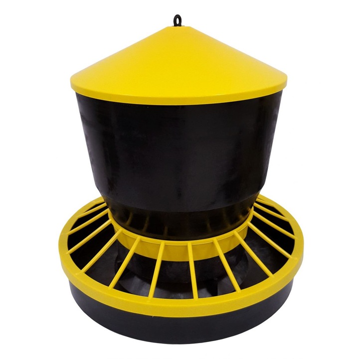 Madáretetők, Műanyag, Kapacitás 20kg, Fekete/Sárga