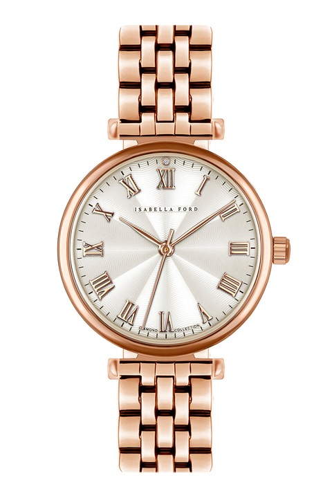 Isabella Ford, Ceas quartz decorat cu diamant Victoria, Auriu rose