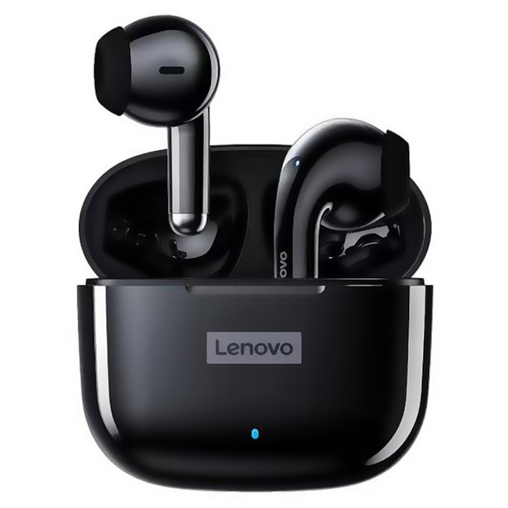 Слушалка Lenovo Thinkplus LP40, Bluetooth 5.1, безжична, водоустойчива, HD звук, ограничаване на шума, черна