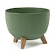 Ghiveci decorativ Lamela Rome, Plastic, 24 x 15 cm, Verde
