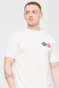 Scotch & Soda, Тениска от органичен памук с лого, Мръснобял, L
