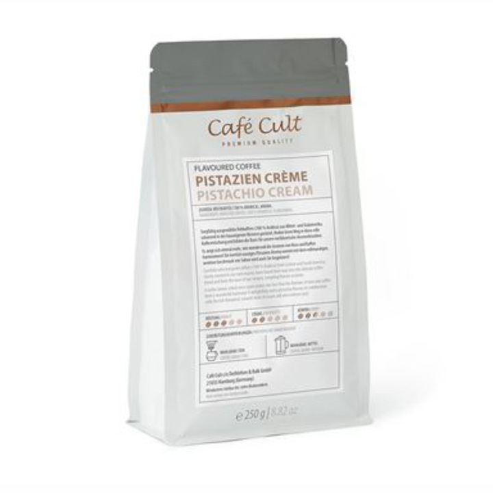 Cafea boabe aromatizata, Cafe Cult, Fistic, 250 g