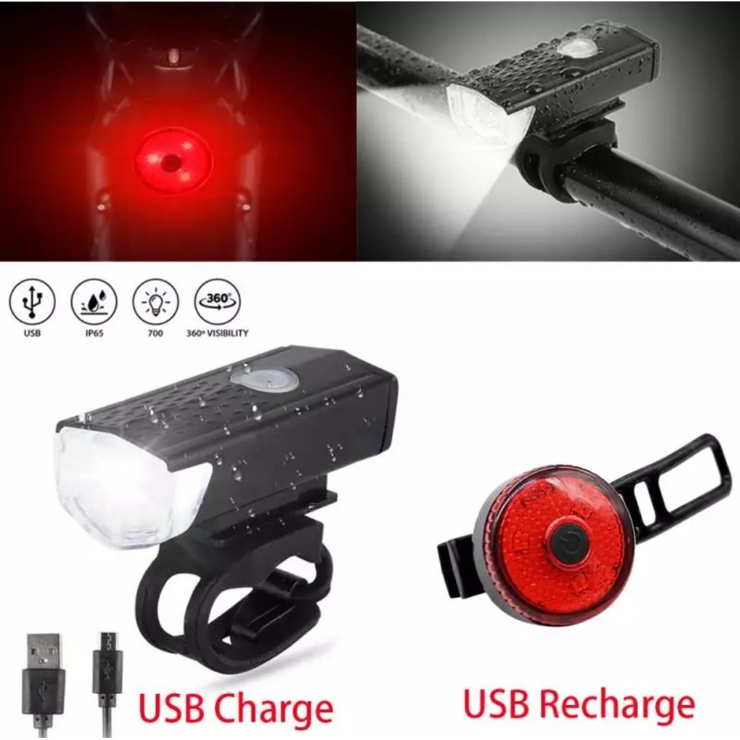 Kit Lumini Bicicleta Far Si Stop Led Reincarcabile Usb Emag Ro