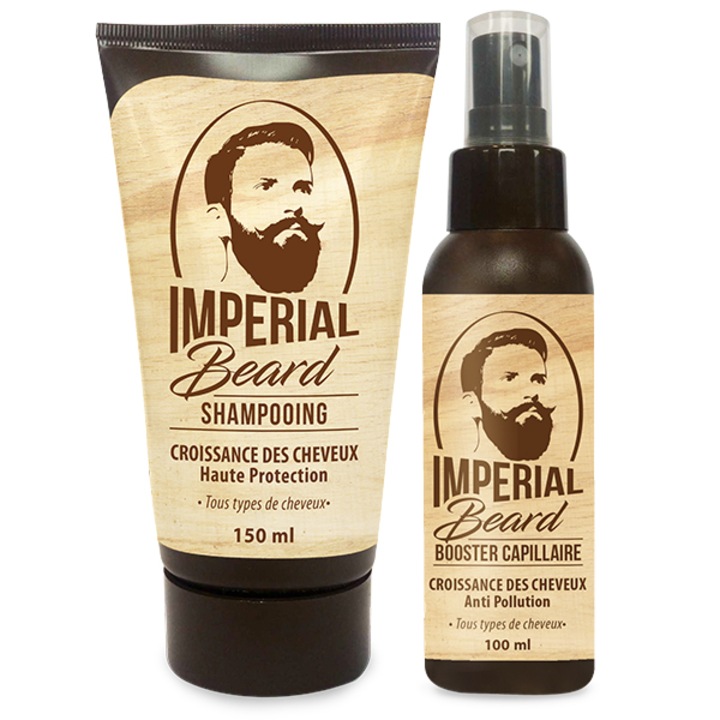 Kit pentru crestere par Lotiune si Sampon Croissance Cheveaux Imperial Beard, 100ml, 150ml
