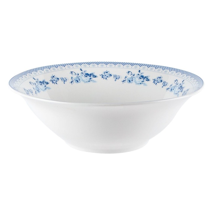 Bol cu model floral, pentru salata, Amelex Solution, 1,7 l, alb