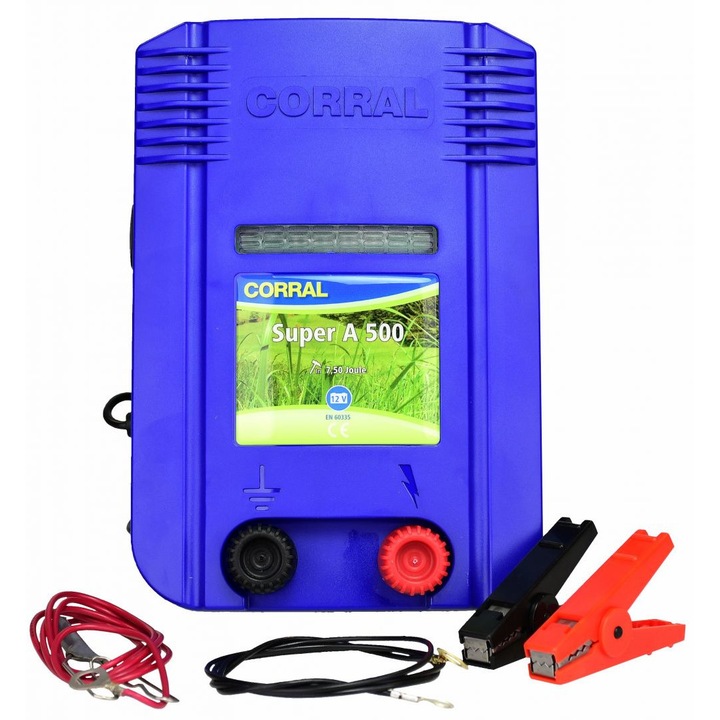 Elektromos kerítés impulzusgenerátor, LED jelzővel, 12V, 5,0 J