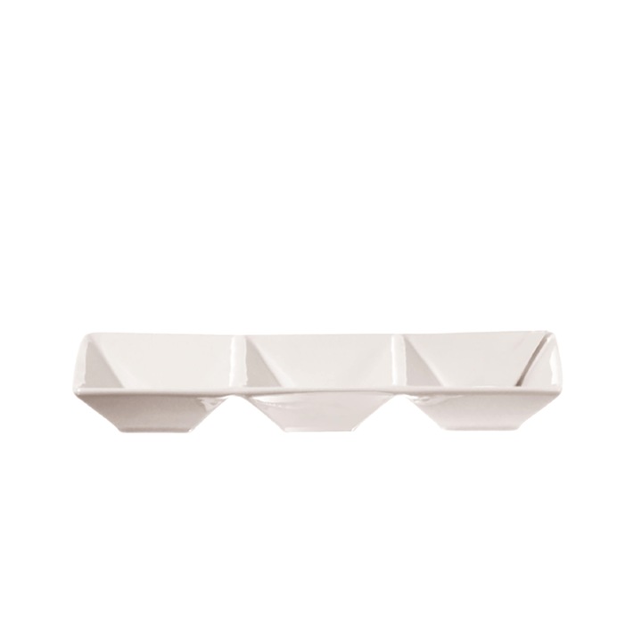 3 rekeszes előételtál, La Porcellana Bianca, 23,5 cm