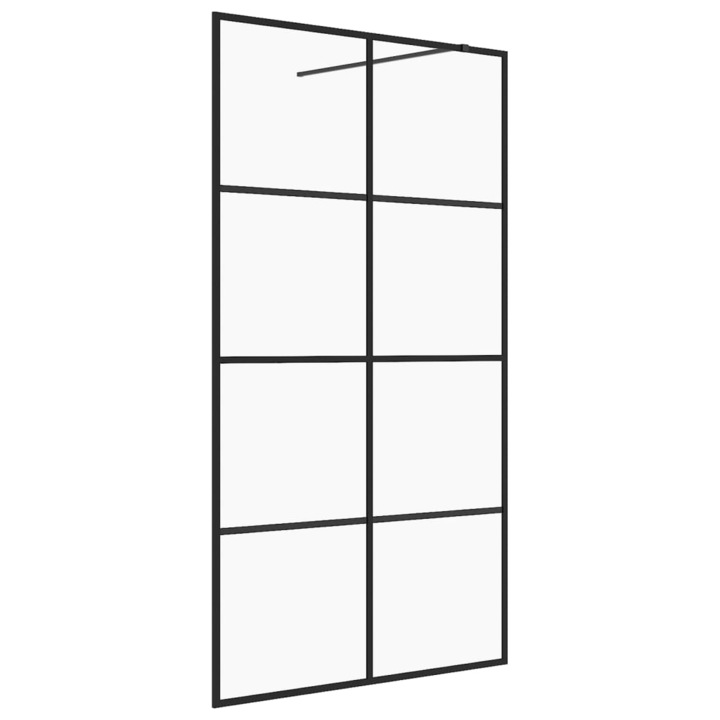 vidaXL fekete zuhanyfal átlátszó ESG üveggel 140 x 195 cm 151037