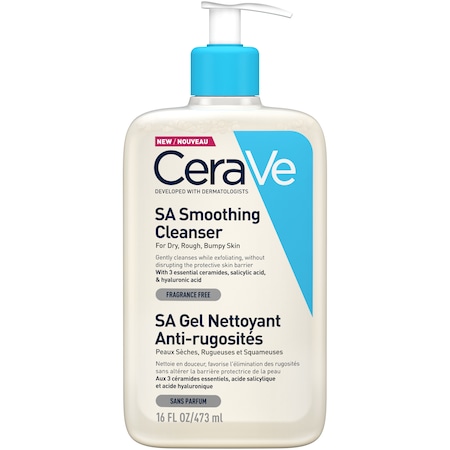 Gel de curatare SA Anti-Rugozitati CeraVe, pentru fata si corp, cu acid salicilic, pentru pielea uscata, aspra, cu rugozitati, 473 ml